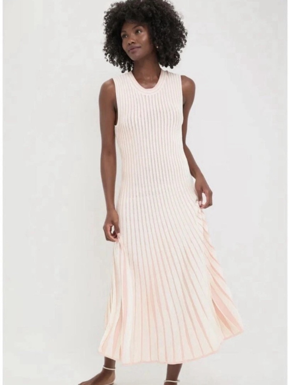 Tuckernuck Sleeveless Ribbed Maxi Dress in Pale Pink